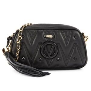 VALENTINO BY MARIO VALENTINO Bella Leather Camera Crossbody Bag black w/ rivets
